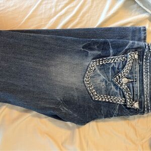 Women's Blue Embellished Jeans